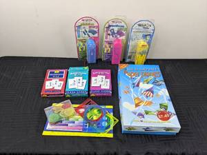 lot 151 image: Learning Supplies Including Flash Cards, How to Make Paper Planes, Learning Wrap-Ups and More