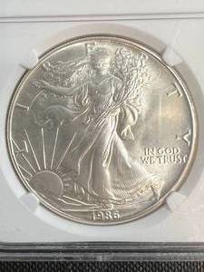 1986 AMERICAN SILVER EAGLE NGC MS69