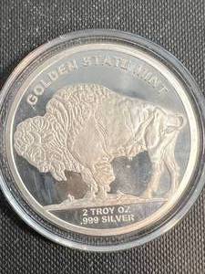2 TROY OZ .999 FINE SILVER BUFFALO INDIAN ROUND IN AIRTITE