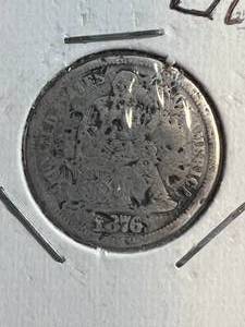 1876 US SEATED LIBERTY HALF DIME