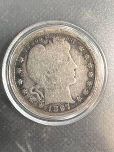 1897 US BARBER QUARTER IN CASE