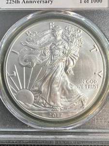 2017 AMERICAN SILVER EAGLE PCGS MS70