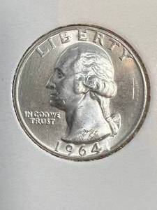 1964-D US WASHINGTON QUARTER BU