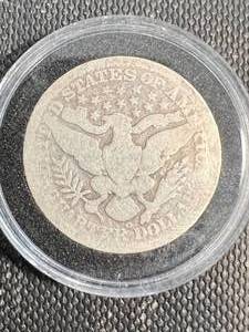 1907-O US BARBER QUARTER IN AIRTITE