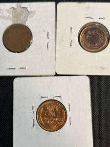 3 US WHEAT CENTS 1934 1939 1953-D
