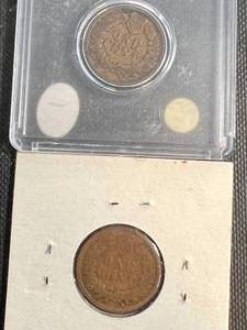 2 US INDIAN HEAD CENTS 1884 1904