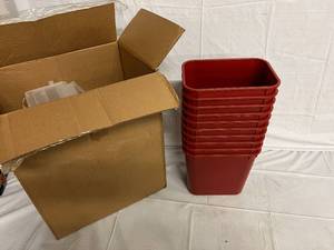 lot 9 image: 10 Red Garbage Bins