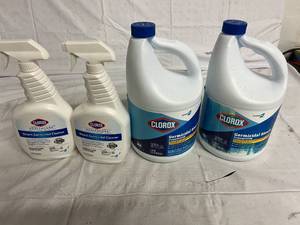 lot 41 image: Clorox Bleach Cleaning Spray and Jugs