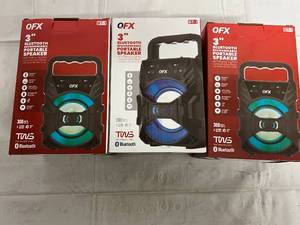 lot 51 image: 3 QFX 3 Portable Bluetooth Speakers