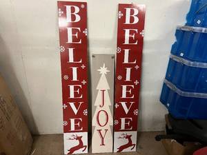 lot 80 image: 3 Christmas Signs