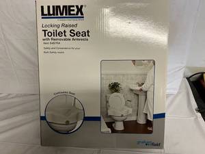lot 88 image: Lumex Locked Raised Toilet Seat with Removeable Armrests