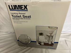 lot 90 image: Lumex Locked Raised Toilet Seat with Removeable Armrests