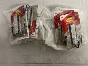 lot 93 image: 2 x 4 Packs of Large Matte Black Decorative Command Hooks
