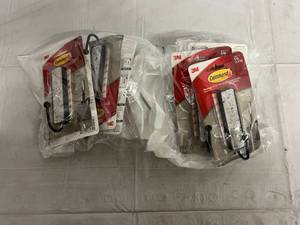 lot 95 image: 2 x 4 Packs of Large Matte Black Decorative Command Hooks