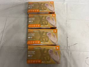 lot 128 image: 4 x 100ct Packs of Vinyl Gloves - Medium