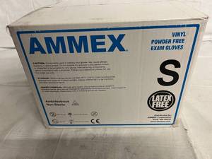 lot 150 image: 10 Boxes of Ammex Vinyl Exam Gloves - Small