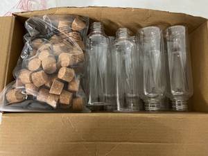 lot 229 image: 50 Clear Plastic Cork Bottles