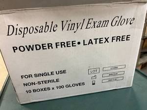 lot 280 image: 2 x 1000 Packs Disposable Vinyl Exam Gloves - Size Small