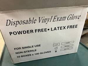 lot 281 image: 2 x 1000 Packs Disposable Vinyl Exam Gloves - Size Small