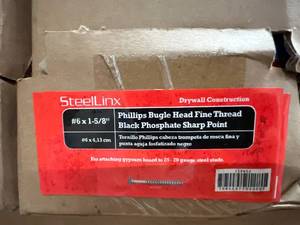 lot 318 image: 20 x 1lb Boxes of SteeLinx Drywall Screws - #6 x 1 58