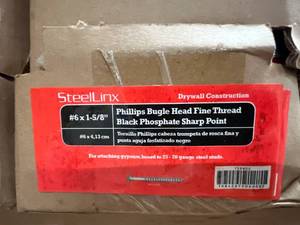 lot 319 image: 20 x 1lb Boxes of SteeLinx Drywall Screws - #6 x 1 58