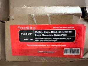 lot 320 image: 20 x 1lb Boxes of SteeLinx Drywall Screws - #6 x 1 58