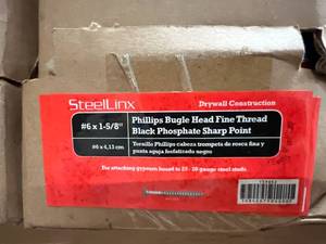 lot 321 image: 20 x 1lb Boxes of SteeLinx Drywall Screws - #6 x 1 58