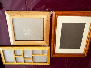 Set of Three Wood Photo Picture Frames