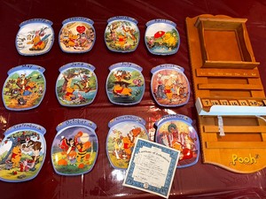 Authentic Winnie The Poo Calendar Plates and Calendar Tiles Including COA