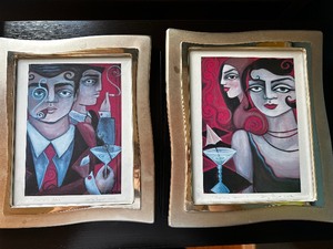 Two Framed Abstract Art Prints