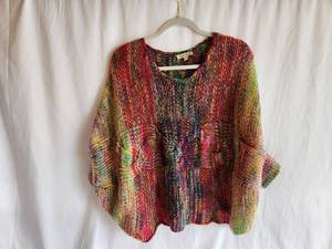 Rainbow Knit Oversized Chunky Knit Sweater by Hem & Thread Size ML