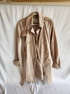Jessica Simpson Womens Trench Coat Jacket with Belt and Lace Details, Size M