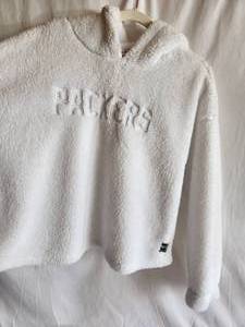 DKNY Sport White on White Cozy Pullover Green Bay Packers HoodieSweatshirt