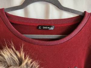SHEIN Fox Cotton Pullover Crop Sweatshirt, Size XL