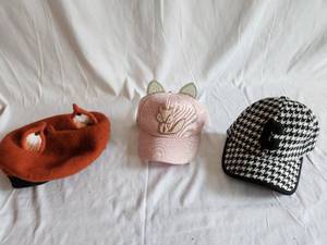 Variety of Fashion Hats Including Cute Fox Ear Camel Woolen Beret