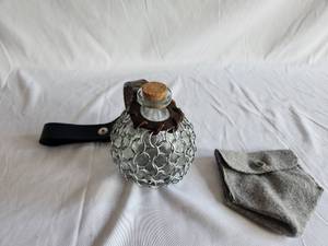 Renaissance Glass Bottle with Belt Loop Attachment & Felt Coin Bag