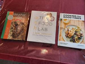 Three New in Wrappers Cook Books - The Food Lab, Cooking for Good Times, and Field and Feast