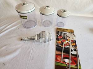Marinating Pressure Seal Storage Containers and Cactus Kabob Skewer and Meat Shredding Forks