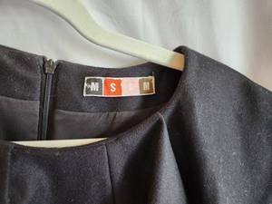 Womens MSGM Designer Little Black Dress with Pockets - Made in Italy, Zip Back, Size M