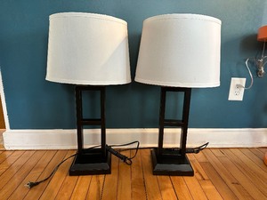 Pair of Black Table Lamps