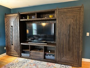 Large Barndoor Entertainment Center 134 x 20 x 82 (ENTERTAINMENT CENTER ONLY, NO CONTENTS)