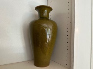 Vintage Olive Green Vase 17 x 9
