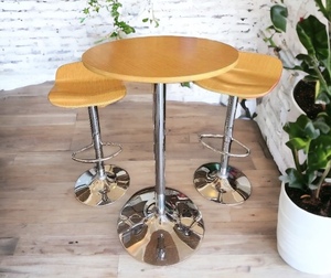 Cafe High Top Table and Two Adjustable Chairs