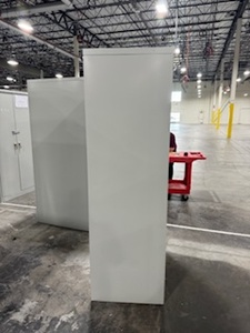 lot 92 image: Two Door Cabinet (no key), Three adjustable height shelves.