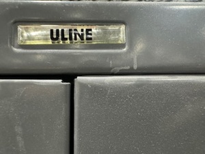 lot 119 image: Uline Two Door Cabinet, No Key, 5 Adjustable Shelves