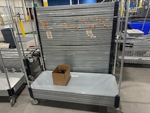lot 122 image: Mega Lot of Build Your Own Carts with Metal Shelves