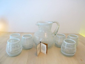 Artisan Blown Glass Collection - Pitcher with 6 Cups