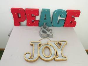 PEACE & JOY Wall Decor or Display Sign