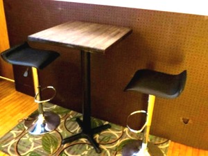 High-Top Bistro Table with Two Adjustable Chairs