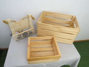 3 Piece Lot of Wooden Crates